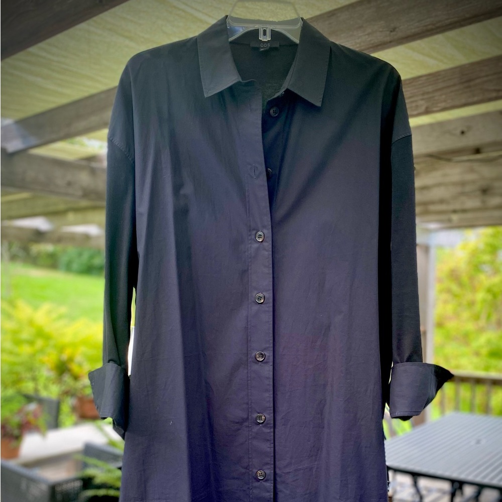 COS cotton midi shirt dress Size S